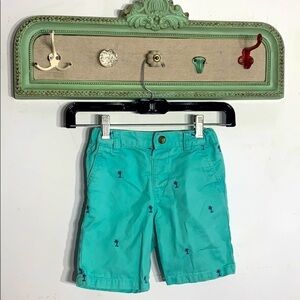 Children’s Place Teal Toddler embroidered Palm Tree Shorts 4T boy